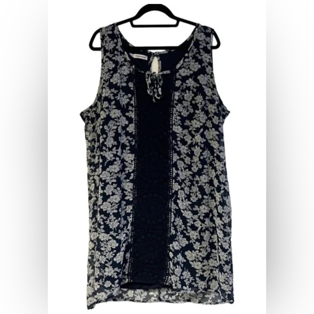 NWT Maurice’s dress blue and white with lace trim